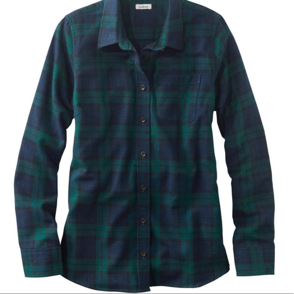 L.L. Bean Women’s Scotch Plaid Flannel Shirt, Slightly Fitted